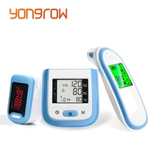 Yongrow Пульсоксиметр для пальцев и монитор артериального давления для запястья и инфракрасный термометр для детских ушей семейный уход за здоровьем подарок оксиметр