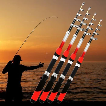 

1.8M 2.1M 2.4M 2.7M 3.0M 3.6M 4.5M Telescopic Fishing Rod CNC Aluminum Fishing Pole Portable Travel Sea Fishing Spinning Rod