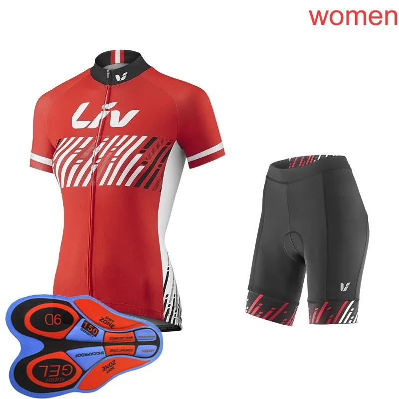 

2019 Liv Women Cycling Short Sleeves jersey Shirt bib shorts 9D gel pad Bike Clothing Sportswear Breathable Quick Dry L1004