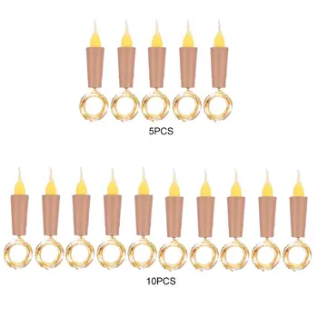 

Fairy Flame String Lights Cork Shaped Night Candle Wine Bottle Lamp DIY Decor F1CD
