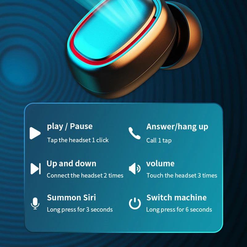 TWS-209 Bluetooth 5.2 Wireless Earphones Headphone Touch Control Earphones Stereo Sport Headset LED Display Gaming Auriculare
