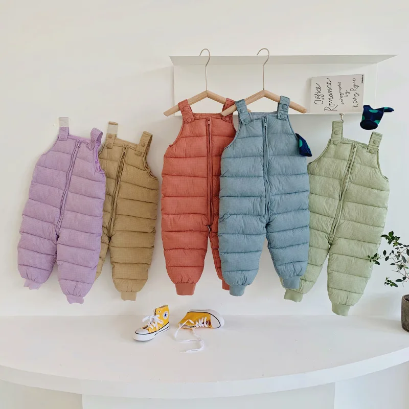 

Children Down Cotton Pants Pants Fall and Winter Outer Wear One - Piece Baby Clothes