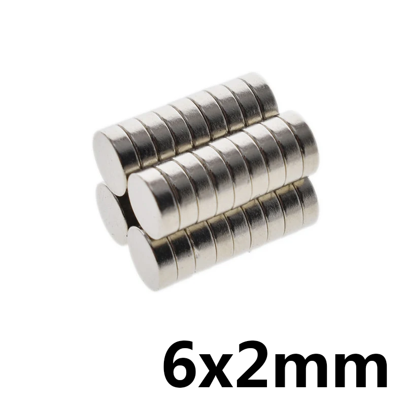 

1000/2000/3000pcs N50 6 x 2mm Super Small Round Strong Rare Earth Disc 6*2 mm Fridge Permanet Magnet 6mm x 2mm Neodymium Magnet