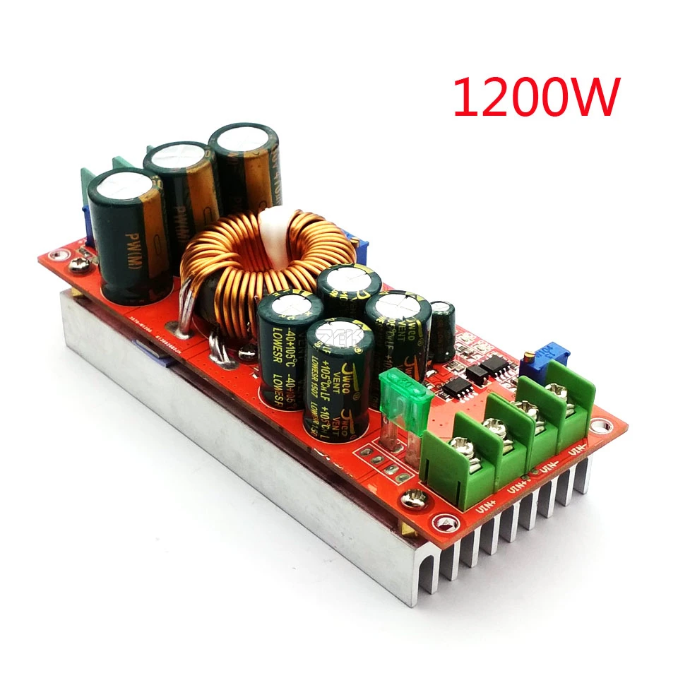 DC 20A 1200W шаг Повышающий Модуль постояннного тока переменной Напряжение Питание в 8-60V Удлинительный модуль