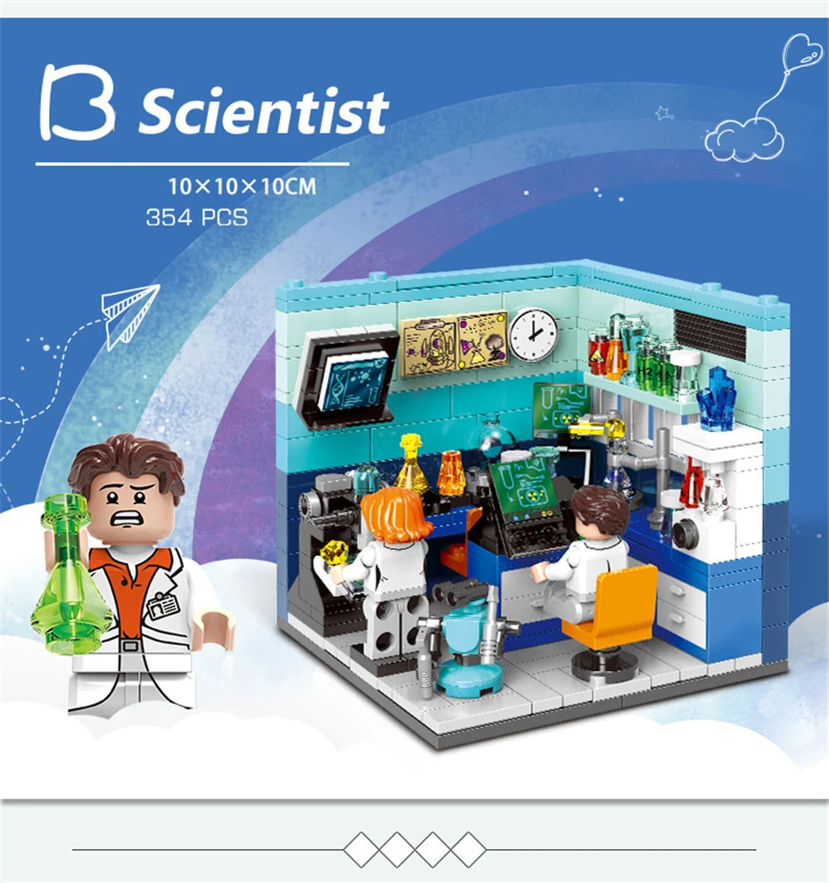 XINGBAO 01402 6 IN 1 The Future Dreams House Sets Building Blocks Bricks City House Friends Model Building Kits Educational Toys