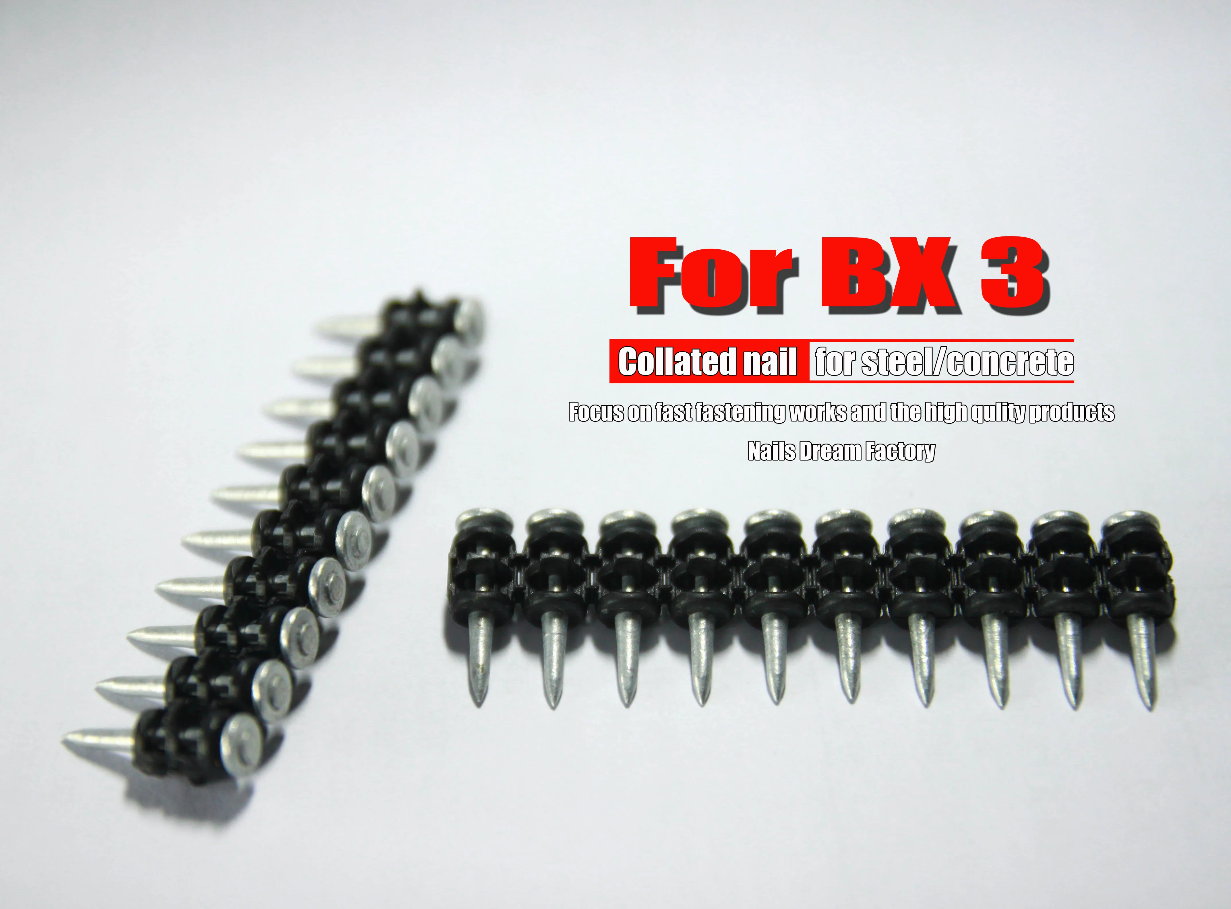 free shipping concret gun nail 19mm 22mm 27mm 32mm 38mm for Hilti BX3 nail gun