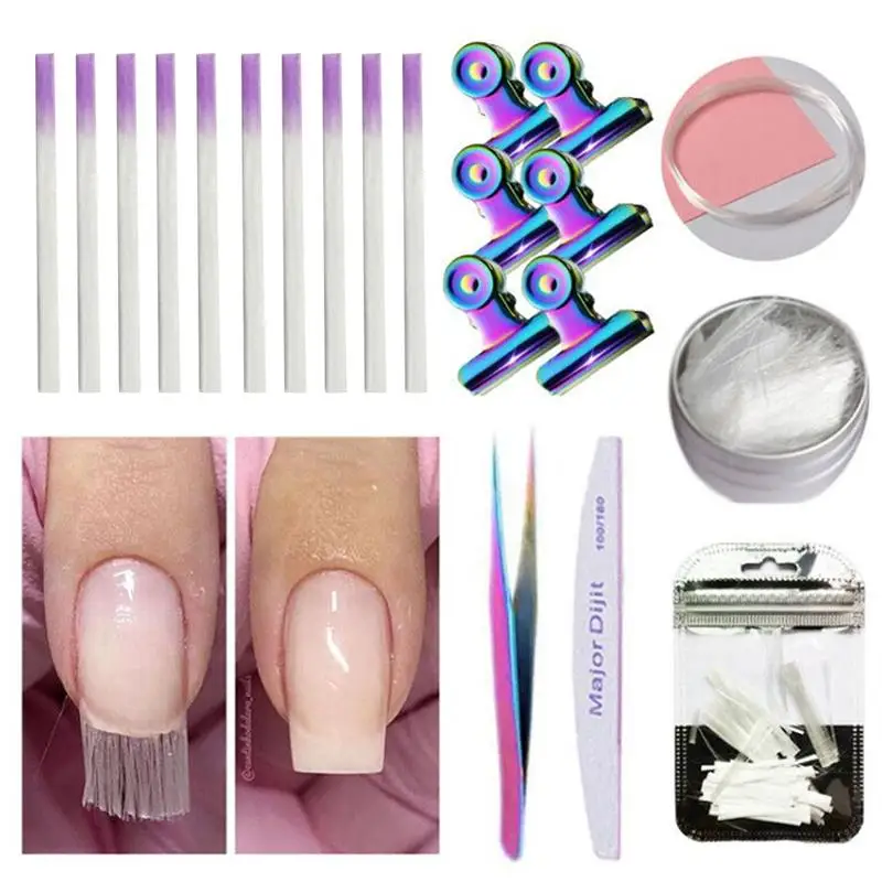 20 шт для ногтей из тонкого декоративного волокна, полезное стекловолокно для девочек, красота для ногтей, наращивание для ногтей, лак для ногтей, УФ-гель