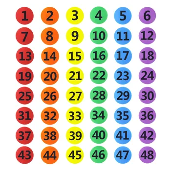 

1-48 Digital Puzzle Education Color Round Nylon Velcro Children's Game Training Hook and Loop