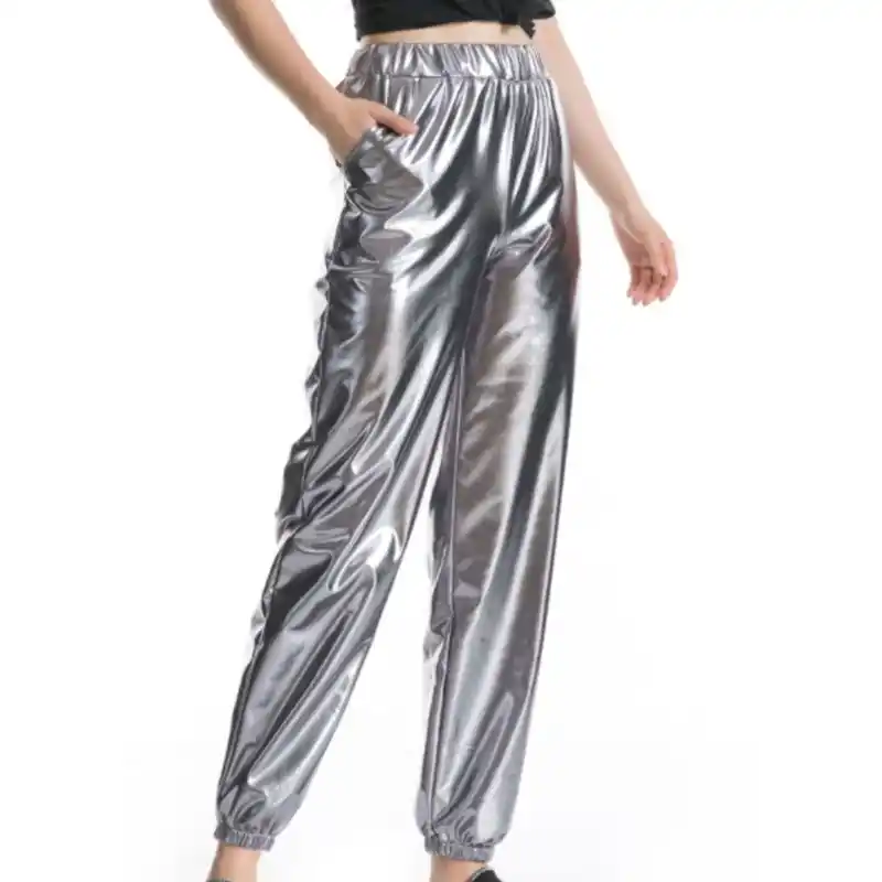 metallic jogger pants