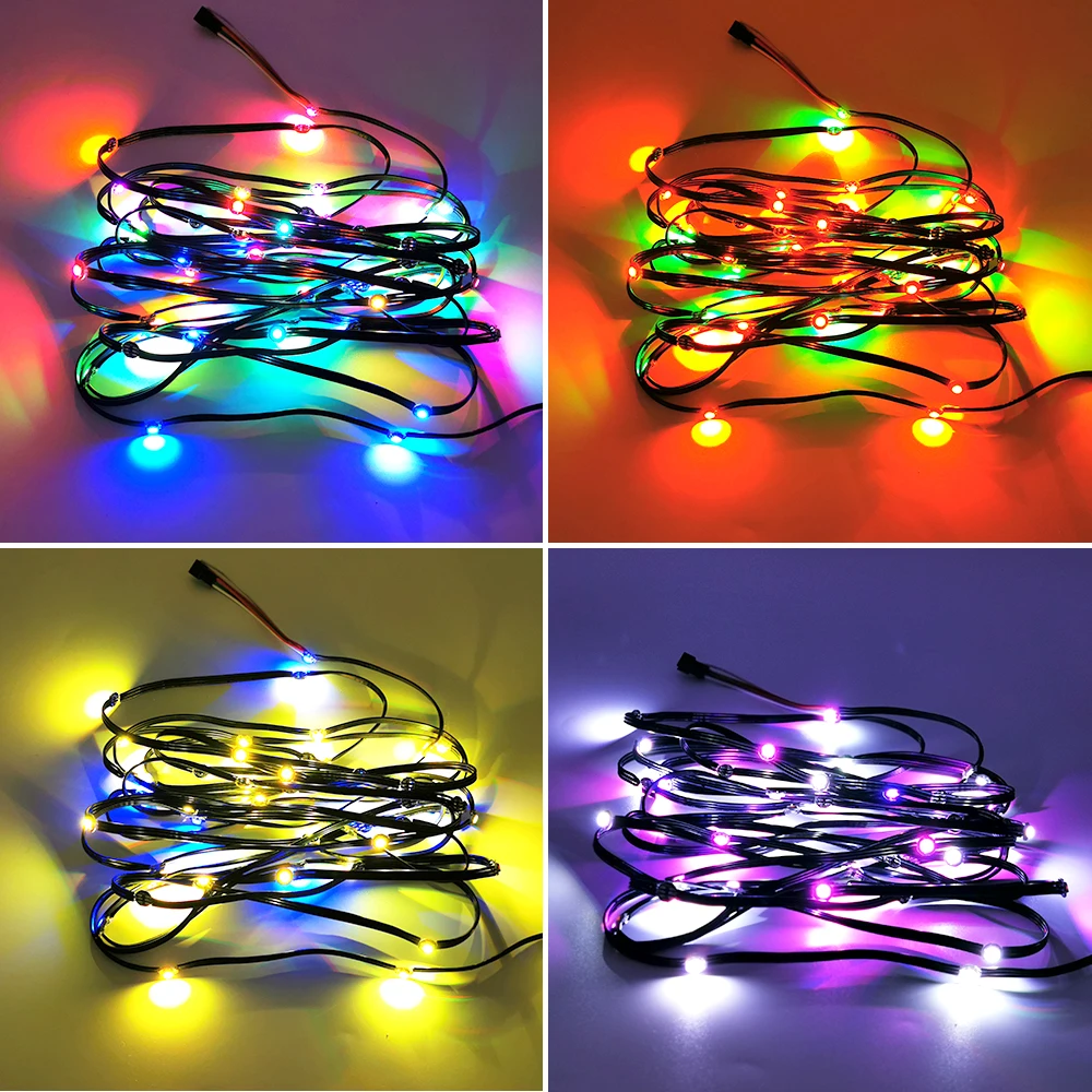 50 100 светодиодный s/string WS2812B предварительно припаянные пиксели RGB светодиодный модуль Плата радиатора узлы с Bluetooth музыкальным контроллером адаптер питания