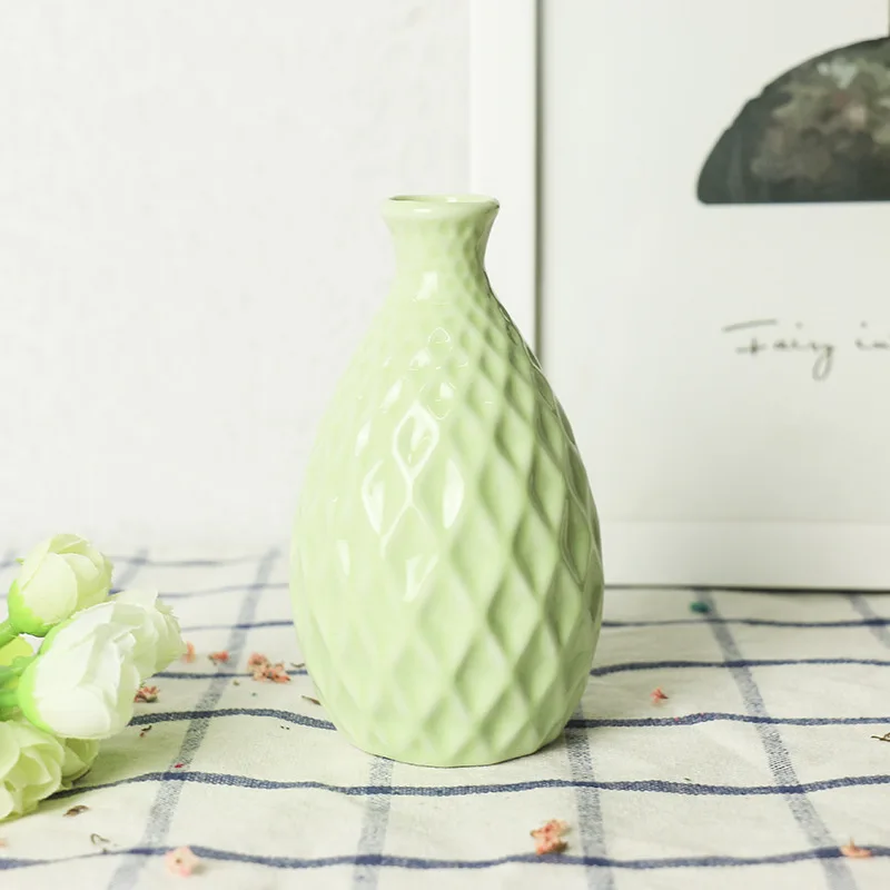 Керамическая ваза цветочный горшок Ананас Форма стол творческий ручной работы фарфоровый домашний декор E - Цвет: D