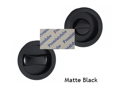 Round Matte Black Бесключевая кровать, дверь в ванную, врезной замок, утопленный, палец, тяга, большой палец, квадратный круглый карман, раздвижная дверь, болт - Цвет: Round Matte Black