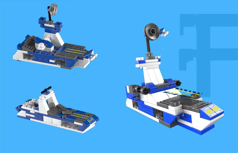 6 IN 1 City Police Building Blocks Compatible With LegoINGlys Vehicle Aircraft Boy Toys Educational Truck Block Model Bricks (10)