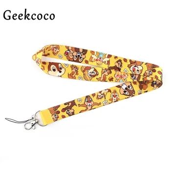 

10pcs/lot J1360 Cartoon Cute Squirrel Lanyard Mobile Phone Key Card Identification Straps USB Badges Holder Hanging For Kids