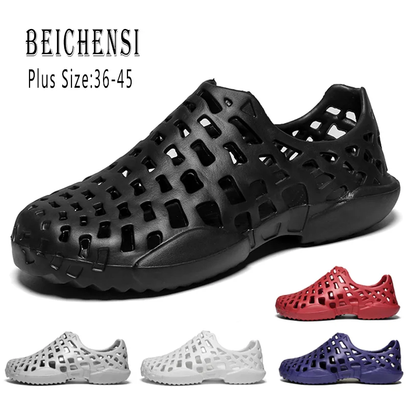 

Hollow Shoes Men 2019 Lovers Fashion Sport Breathable Slippers Men's Hole Sandals Lazy Male Sandals Casual Shoes for Lovers 45
