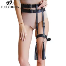 Fullyoung, женское сексуальное кожаное нижнее белье для девочек, подвязки, пояс для ног, подтяжки, нижнее белье, регулируемый пояс, клетка