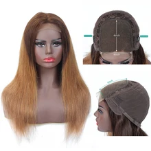 4x4 цветные человеческие волосы парики для черных женщин прямые волосы парик Humain волосы закрытие парик коричневый Омбре человеческие волосы парик Remy