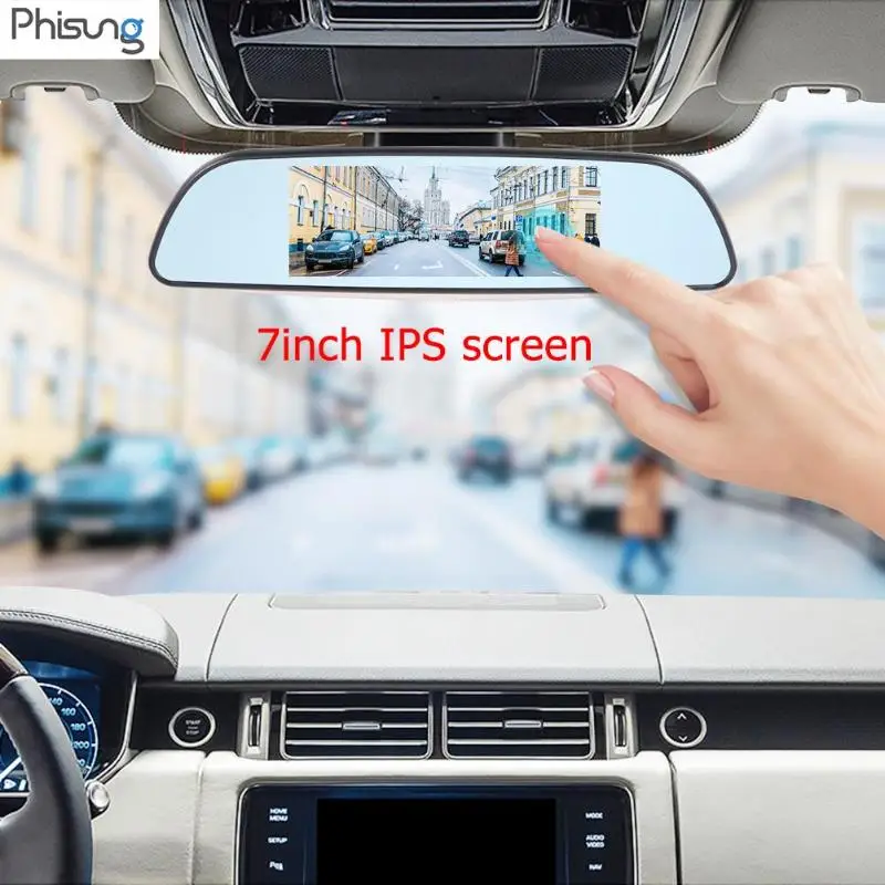 3g Android Автомобильное зеркало заднего вида DVR gps навигация двойной объектив Dashcam поддержка французский японский на русском, английском немецком полировке