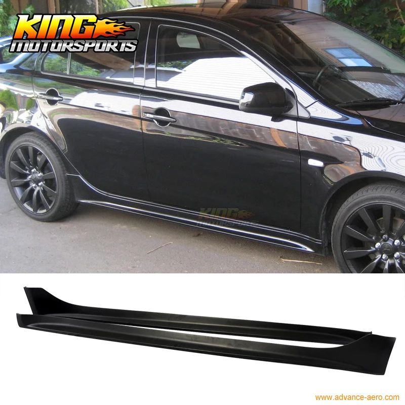 FOR 08-14 MITSUBISHI LANCER SPORT STYLE POLYURETHANE SIDE SKIRT LIP BODY KIT