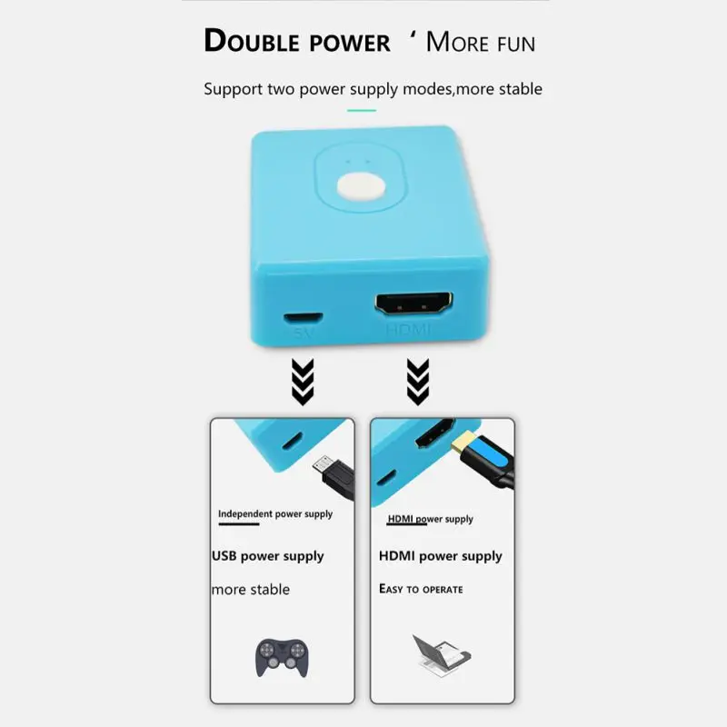 Для переключателя для HDMI Bi-Direction 1x2/2x1 2 порта Plug-and-play 4K Аудио-Видео сплиттер Switcher