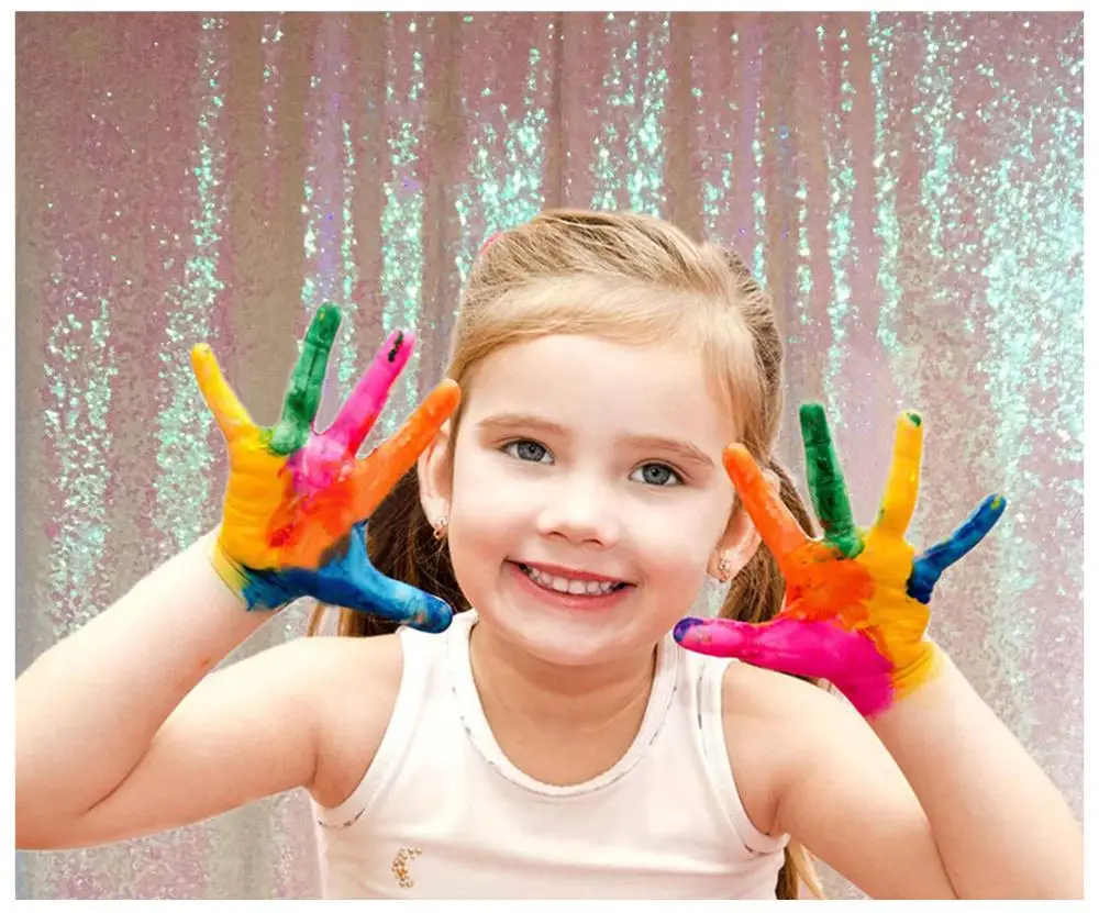 

Shinybauty Iridescent Pink Sequin Curtains Wedding Photobooth Backdrops Glitter Backdrop For Girls-M190812