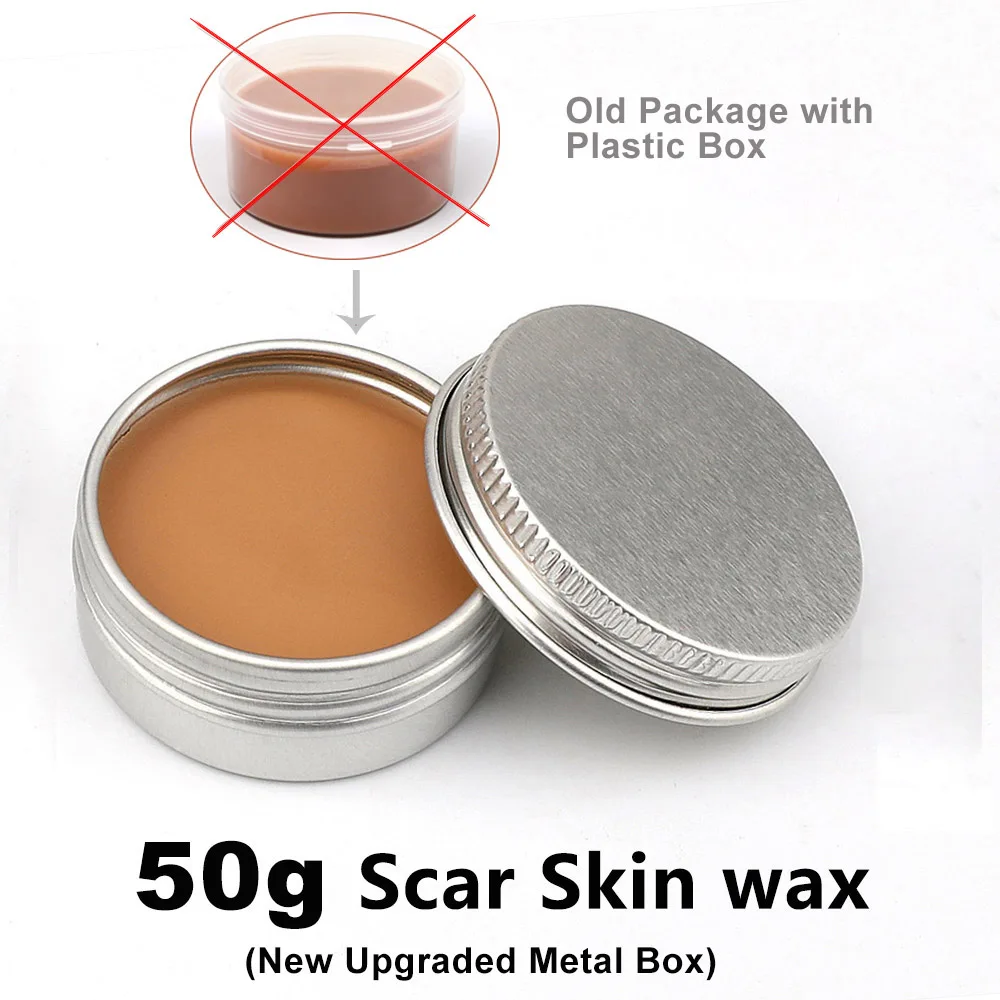 50g Skin Wax 50 г спецэффектов драма макияж поддельная рана восковой шрам с шпателем инструмент Косплей Хэллоуин боди арт Картина маслом - Цвет: 50g Skin Wax