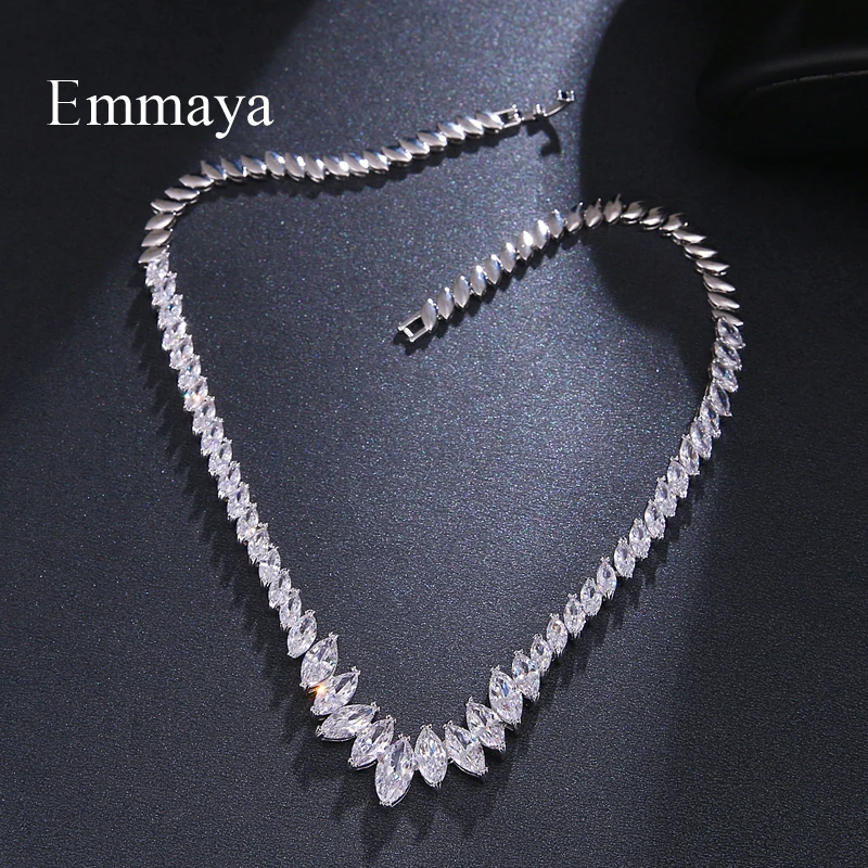 EMMAYA, Дамское благородное винтажное ювелирное ожерелье, свадебная помолвка, простая Очаровательная Хрустальная подвеска, подарок для друзей