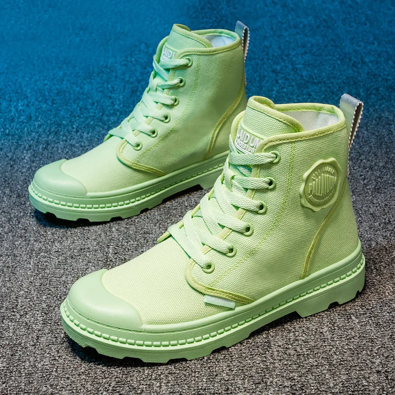 

2019 Autumn And Winter Candy-Colored Girl'S Hight-top Canvas Shoes Breathable New Style Korean-style Martin Boots England Casual