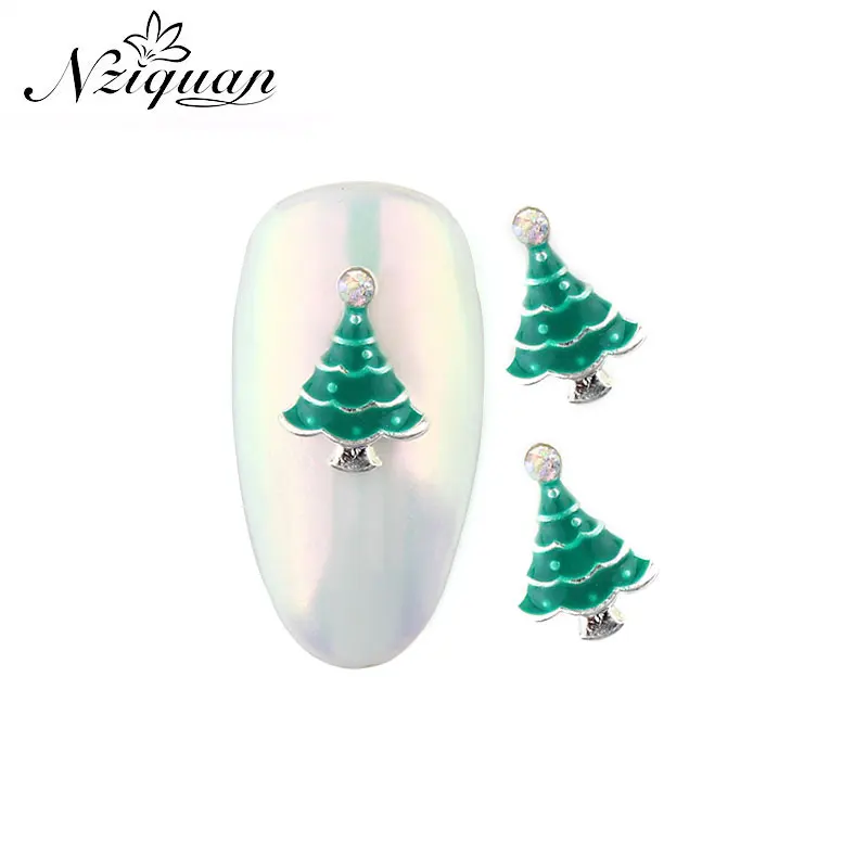 

NZIQUAN limited supply of 8*10mm 10pcs a pack of 3D Christmas tree series nail decorations DIY nail decoration stickers