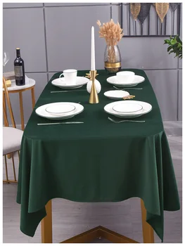 

Ink Dark Green Velvet Solid Color Fabric Rectangular Table Cloth Northern Light Luxury Modern Tea Table Dining Table Cushion