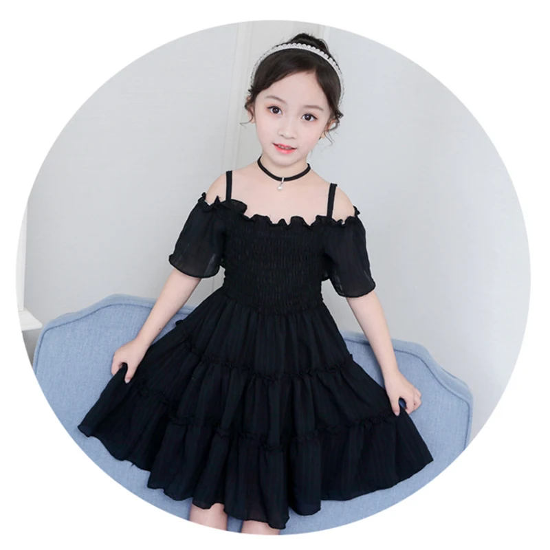 

Cotton Girl Dress Summer New Girl Clothes Casual Sundress Short Sleeve Strapless Dress Princess Dress