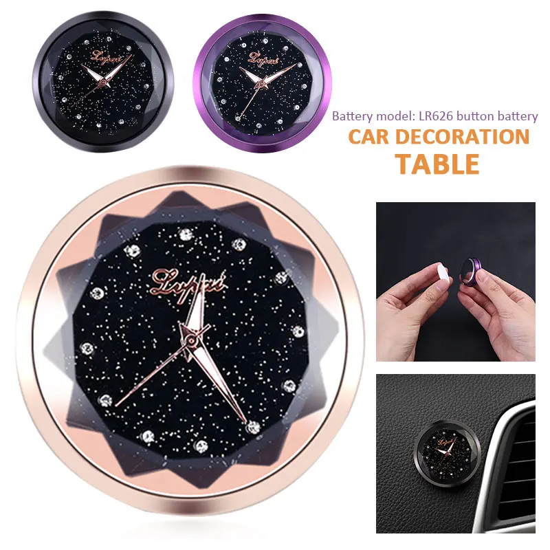 BZ846 Car Clock for Decoration Auto Interior Ornament Sticker Accessories Electronic Meter