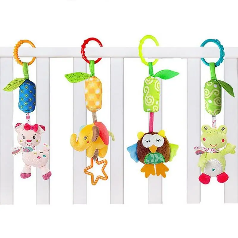 

Infant Baby Cotton Rattle Hand Bell Toy Animals Plush Development Gifts Toys Mobile Baby Bed Chimes Rattles Bell