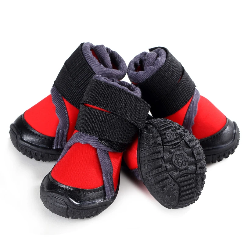 Waterproof Dog Shoes Winter Anti-Slip Shoes For Dogs Red Pet Dog
