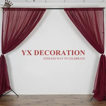 

Solid Color Chiffon Wedding Arch Draping Backdrop Fabric Arbor Drapes For Outdoor Wedding Ceremony Party Curtains