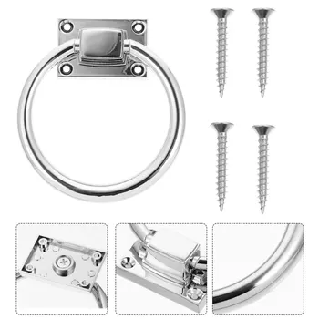 

1 pc Furniture Handle Decorative Zinc Alloy Simple Door Handle Round Ring Knob Drawer Pull for Home Office