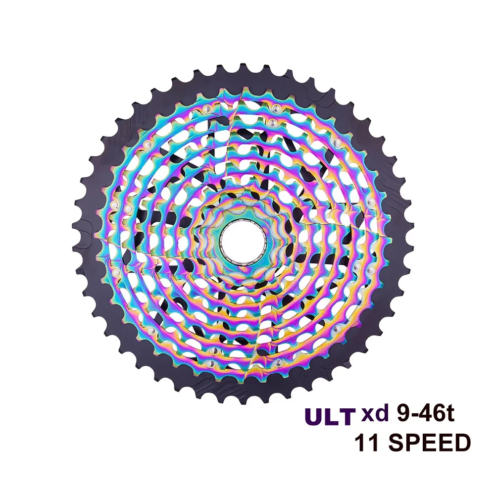 Ult Colorful Mtb 11 Speed 9-46T Xd Cassette Ultralight Steel 11 S Durevole Pignone Mountain Bike 11V Ultimate Freewheel K7 9-46