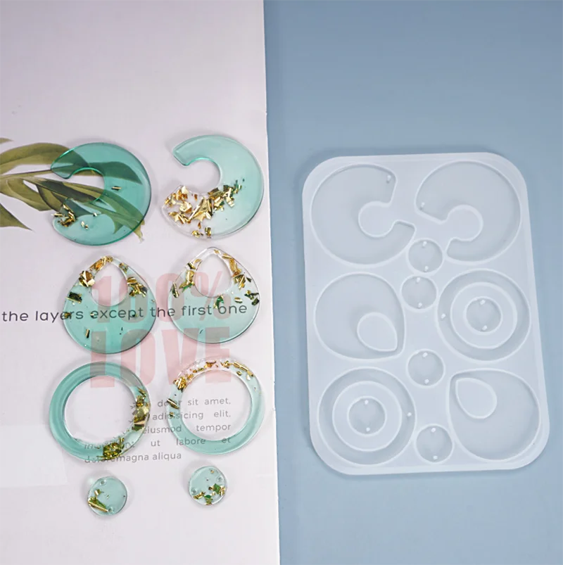 Crystal Epoxy Resin Mold Earrings Pendants Casting Silicone Mould DIY Crafts Jewelry Making Tools Handmade Best Gift |