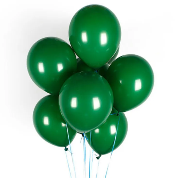 300 шт 10 дюймов 2,2 г утолщенный латексный шар надувной гелиевый воздушный шар с днем рождения вечерние свадебные декоративные принадлежности - Цвет: dark green