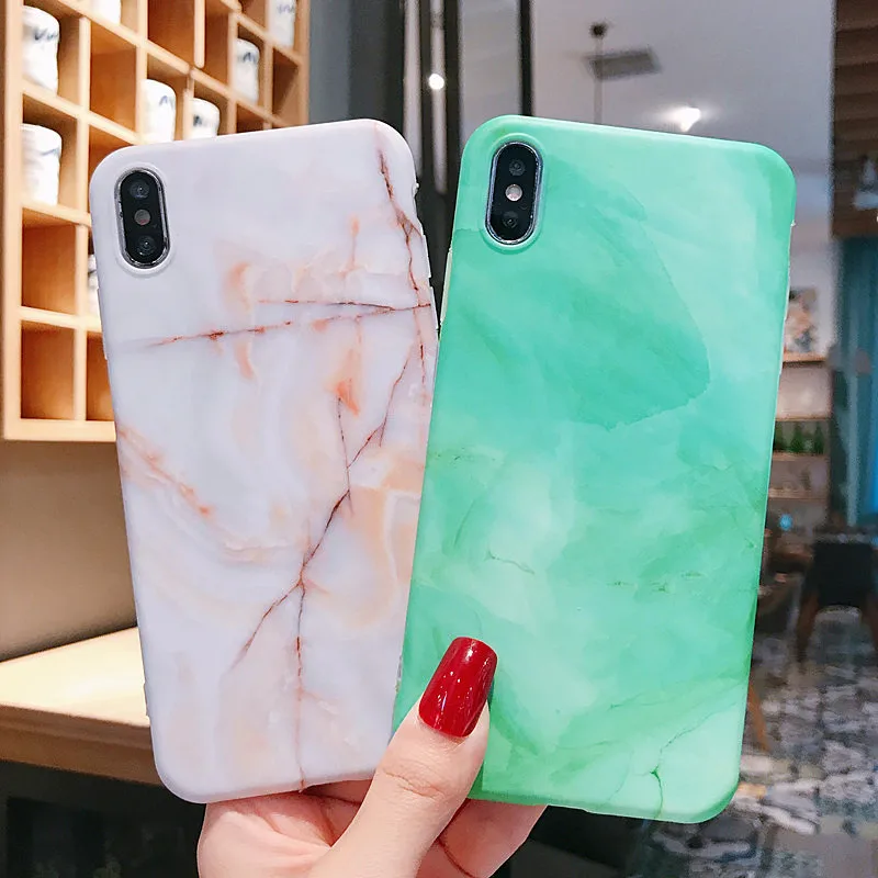 Мягкий ТПУ глянцевый мраморный чехол для телефона iphone 6 6S 7 8 Plus силиконовый X XS MAX XR