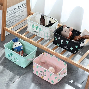 

Snailhouse New Desktop Storage Box Make Up Cosmetic Storage Box Sundries Basket Organiser Foldable Cabinet Home Decoration Linen