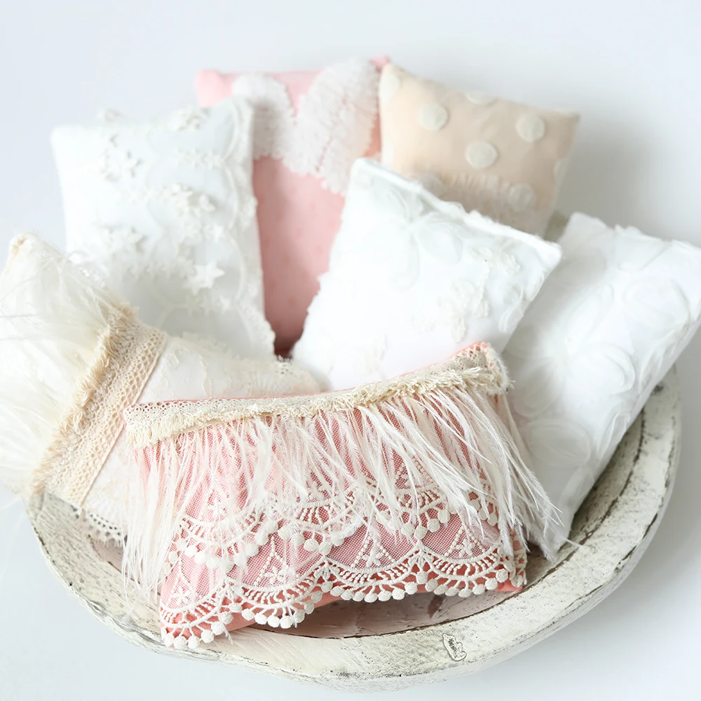Newborn Photography Props Mini Lace Floral Posing Pillow for Baby Boy and Girl Photo Studio Pose Prop Accessories baby photography props