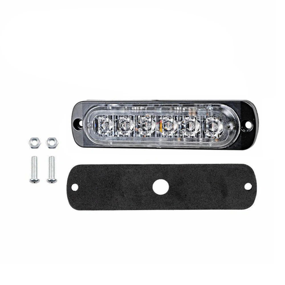 

6x Blue 6 LED Car Truck Urgent Beacon Warning Hazard Flash Strobe Light Lamp Bar