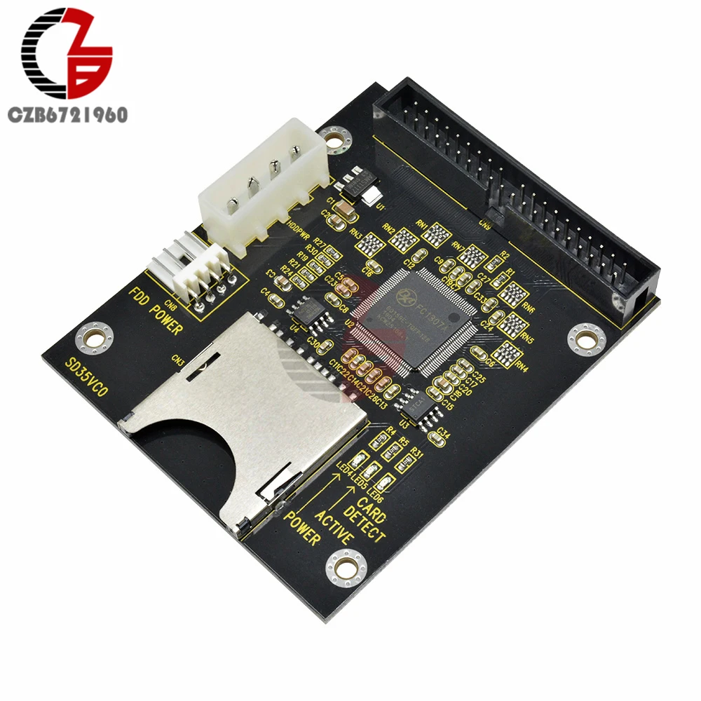 

Standard SD Socket Card to IDE 3.5 Adapter Card 4Pin Power Converter Adapter 1309 Chip PIO Multi-word DMA Ultra DMA for Audrino