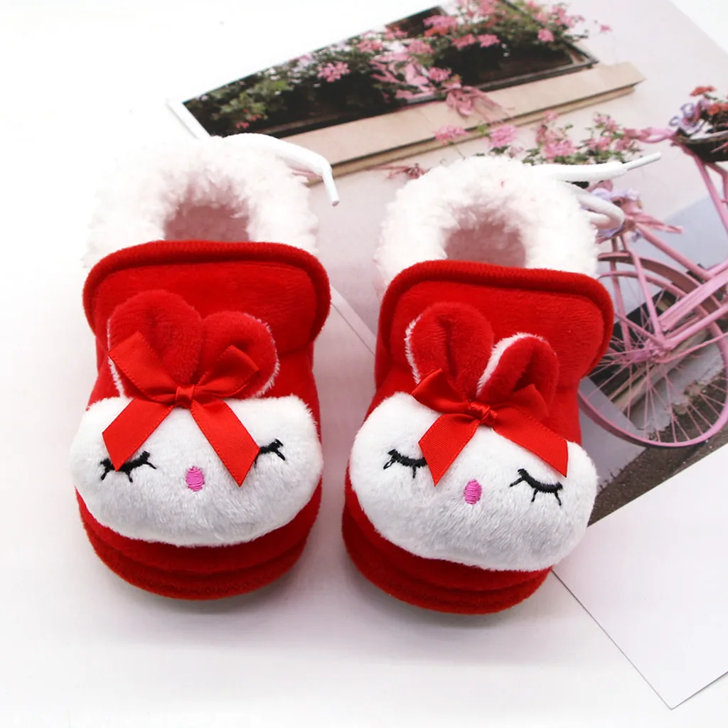 SAGACE Newborn Slippers Baby Cute Rabbit Winter Warm Plush Home Shoes Unisex Slippers Prewalker Baby Girl Warm Shoes Baby