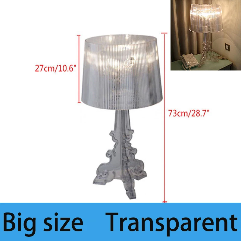 Современный прозрачный Ghost Shadow прозрачный акриловый стол лампы светильник для спальни прикроватный кабинет Акриловые Настольные лампы простой светильник - Цвет корпуса: Big  Transparent