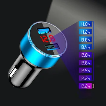 

Car Charger 5V 3.1A With LED Display Universal Dual USB Phone Car-Charger Car Electric Adapters Accessories