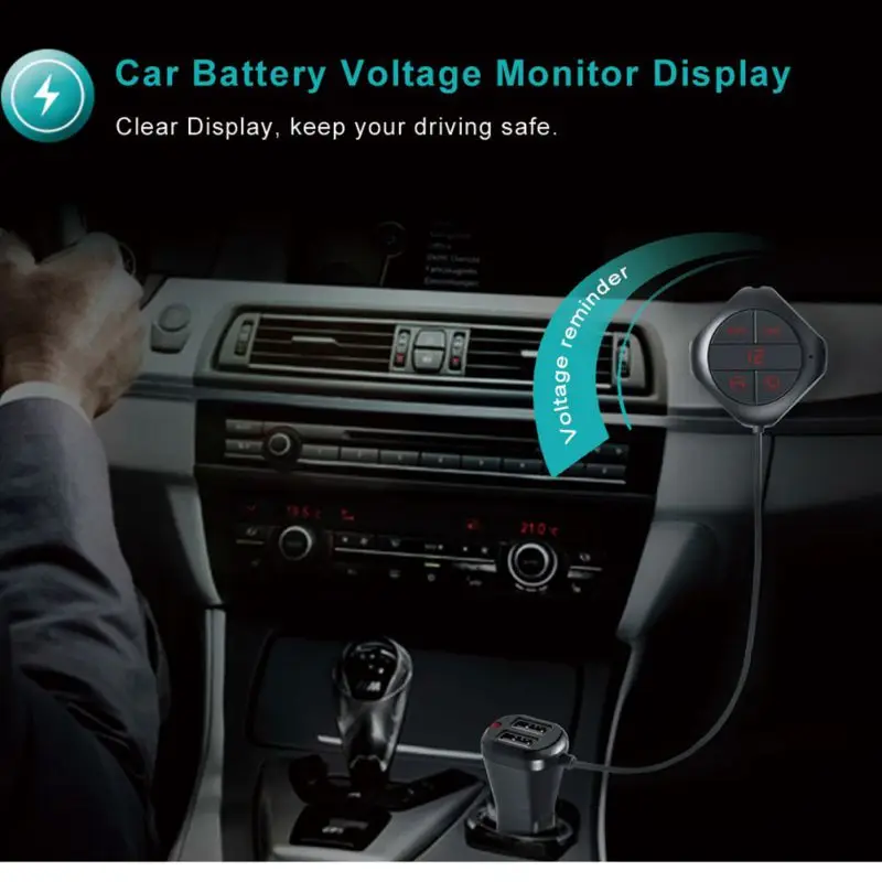 Двойной USB Handsfree Car комплект MP3 музыкальный плеер радио Напряжение монитор Поддержка TF U диск