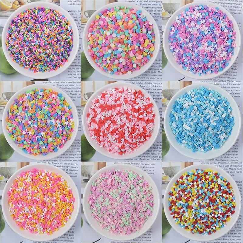 20g Fake Sprinkles For Slime Accessories Clay Mold Filler DIY Fluffy Slime Kit Supplies Chocolate Cake Dessert Mud Toys