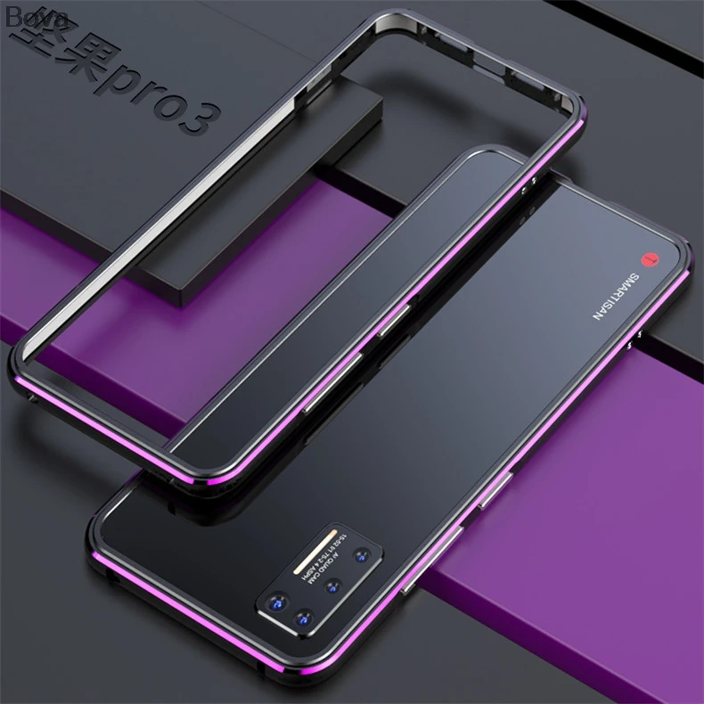 Purple Black Чехол для Smartisan Pro 3 роскошный Ультратонкий алюминиевый бампер для Smartisan Pro 3 OC105 OC106 OE103+ 2 пленки(1 передняя+ 1 задняя - Цвет: Purple Black